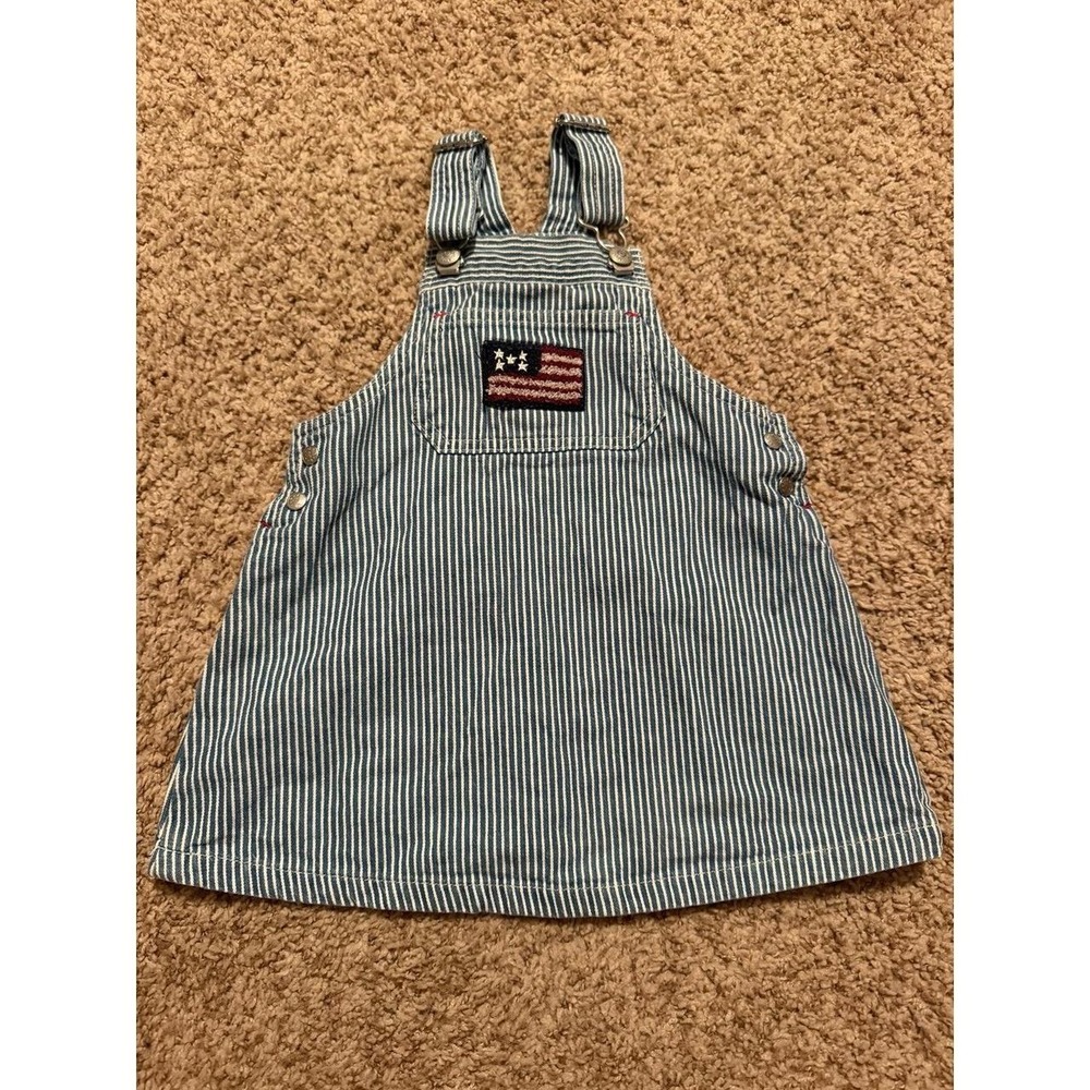 Y2K Baby Gap USA American flag overall dress